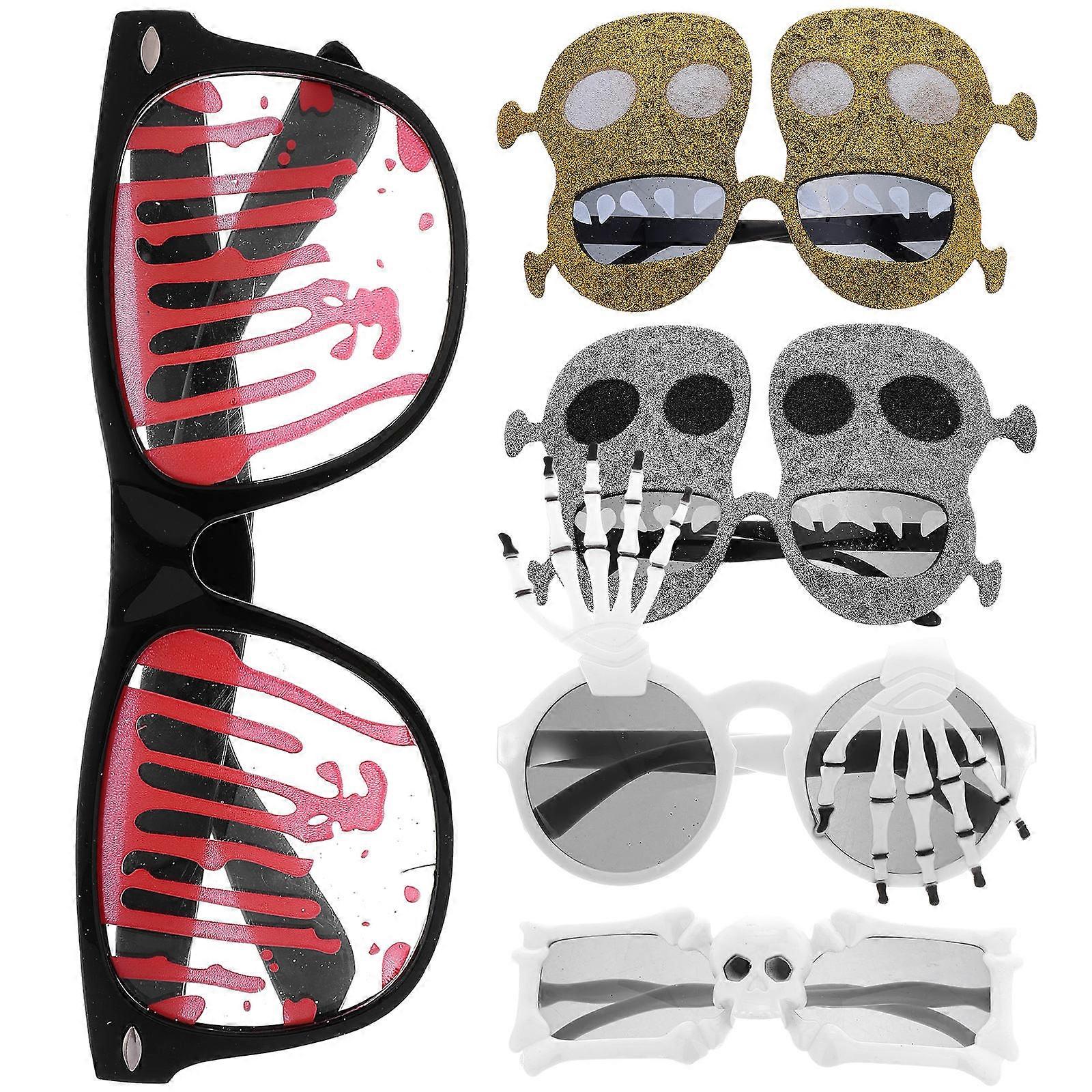 Decorative Halloween Theme Party Eyeglasses Props For Rave Party In Assorted Color With 5Pcs Variation