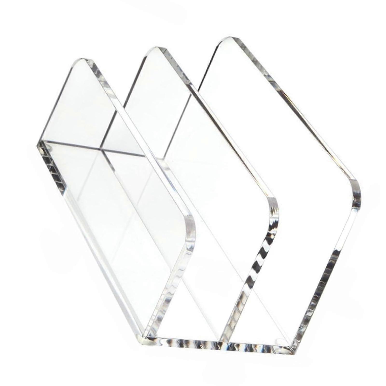 Acrylic Desk Organizer for Mail, Letters, Invoices - Multi-Compartment Clear Office Desk Storage