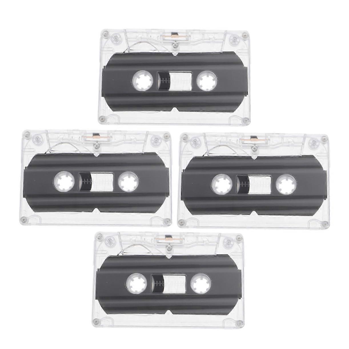 Pack of 4 Blank Audio Cassettes for DIY Decorating and Recording - Durable PC Material, 60 Minutes Playback Time
