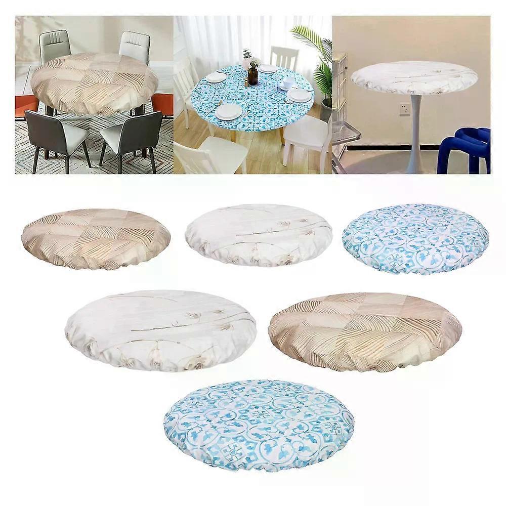 Waterproof Round Fitted Tablecloth Protect Tables Parties Table Cloth Decor