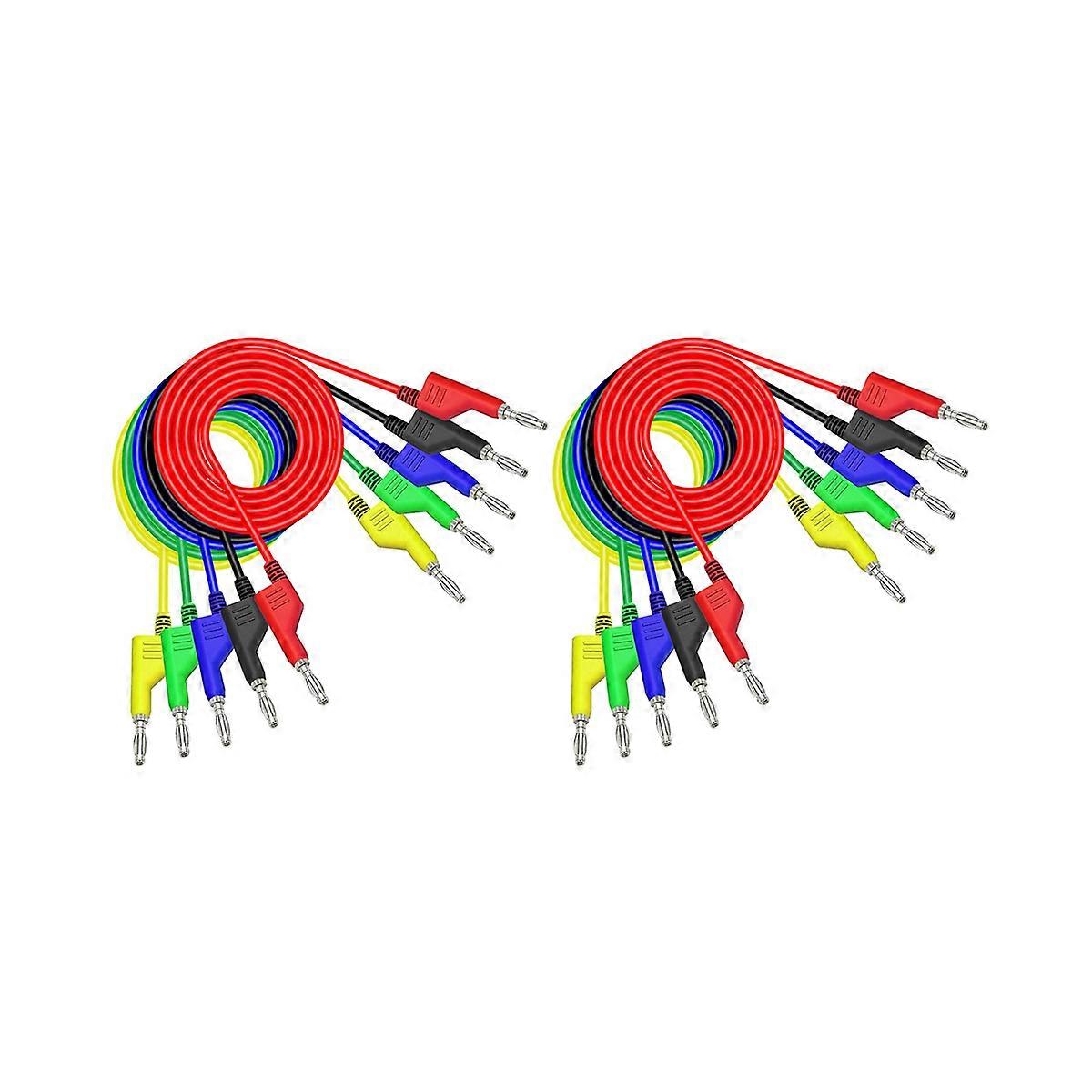 10PCS Stackable Banana to Banana Plug Test Leads Soft Electrical Test Cable Wire 3.3Ft/1M for Multim