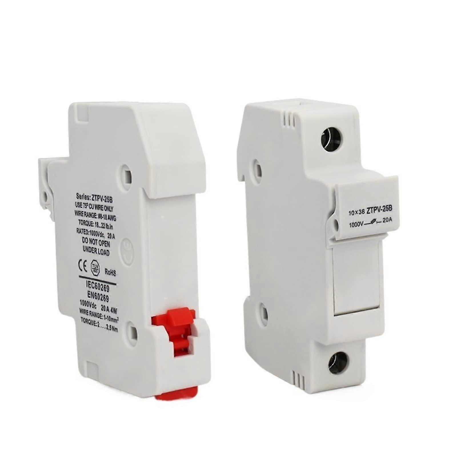 1000V DC Solar PV Fuse Holders | 50 Pack Waterproof PV Fuse Holders for Photovoltaic Systems
