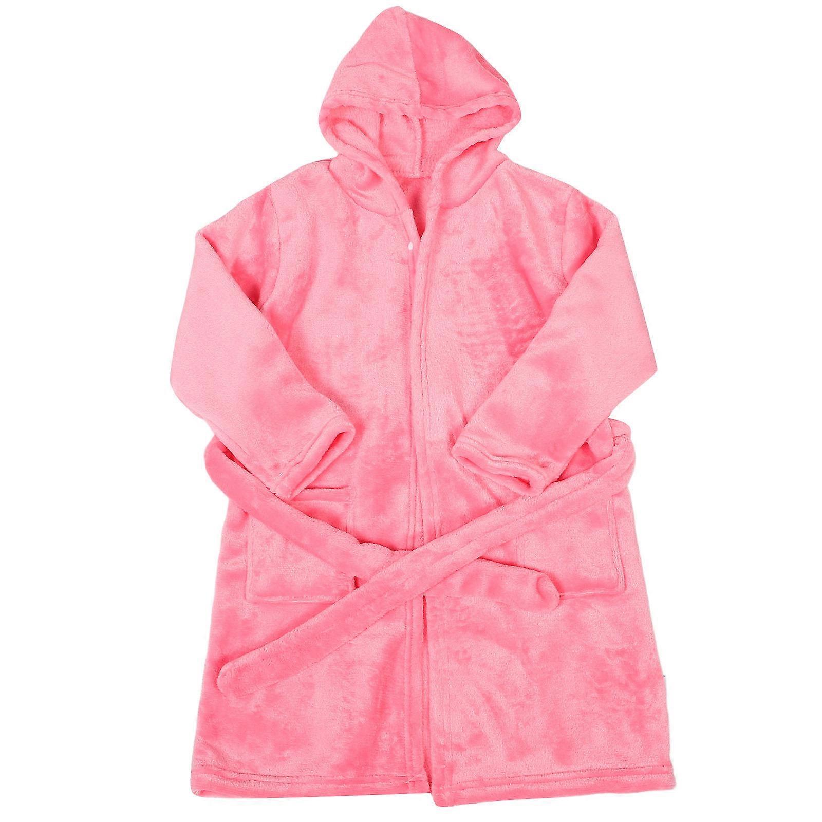 Girls Bath Robe Flannel Pajama For Toddlers Sleep Bath Time Comfortable 1Set