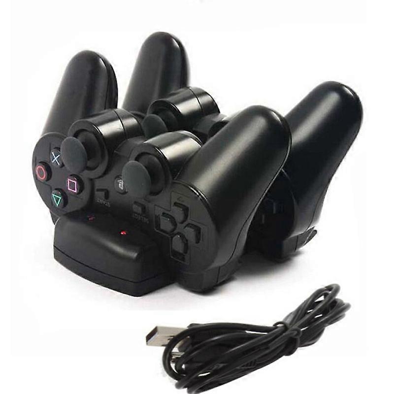 Dual-Ladehalterung Dock Ladestation + USB-Stromkabel für Playstation Dualshock 3 PS3 Gamepad Controller