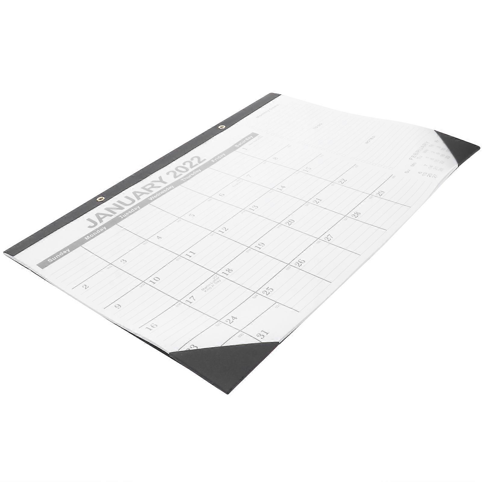 Office Calendar 2022 Edition For Adults Black Rectangular Classic Design Time Management 1Pc