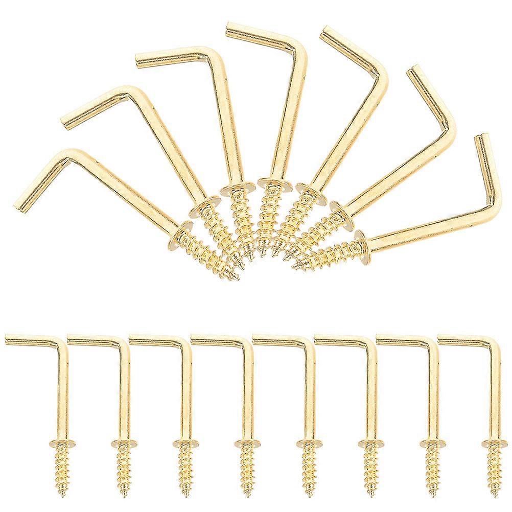 L-shaped Screw Hook For Beginners And Professionals In Home Improvement Tasks 100Pcs Golden Fastening Solution