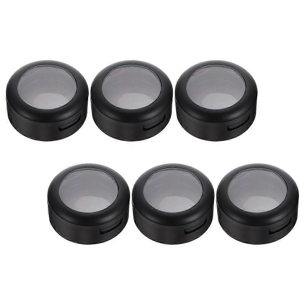 Empty Eyeshadow Cases for Storage Black Plastic 6pcs Small and Lightweight Travel Size