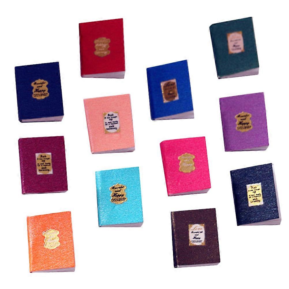 12pcs Miniature Books Dollhouse Furniture Accessories Small House Ornament Mini Scene Adornments for Micro Landscape Layout Decorative Display
