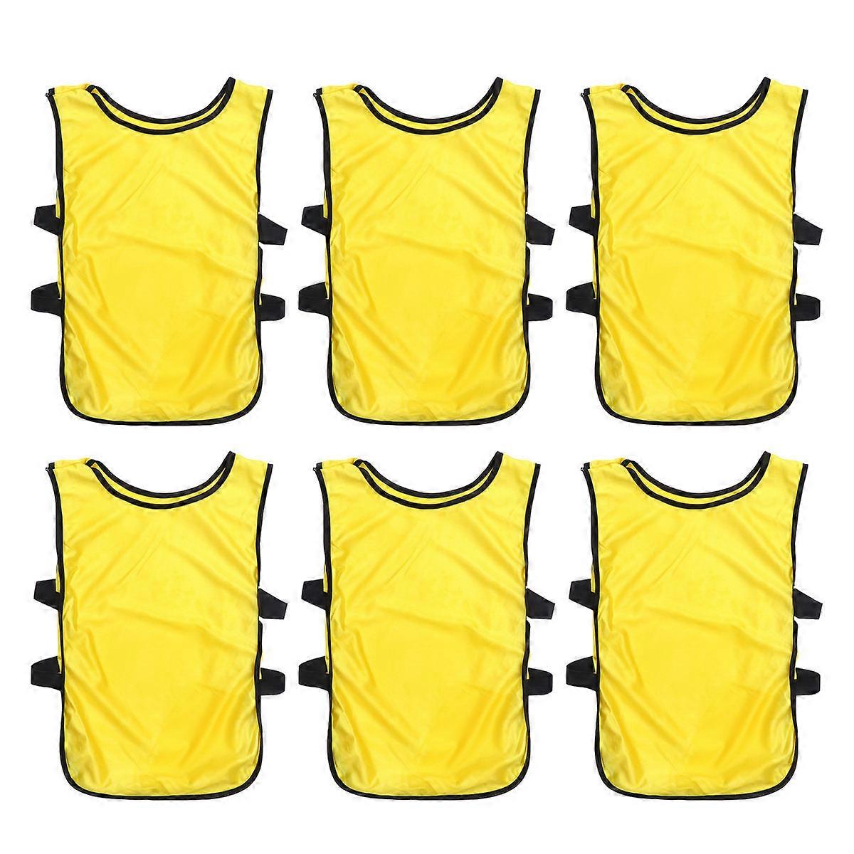 Kids Unisex Mesh Vest 6Pcs Lightweight Quickly-Dry Training Gear For Students Ideal For Basketball Soccer Teams