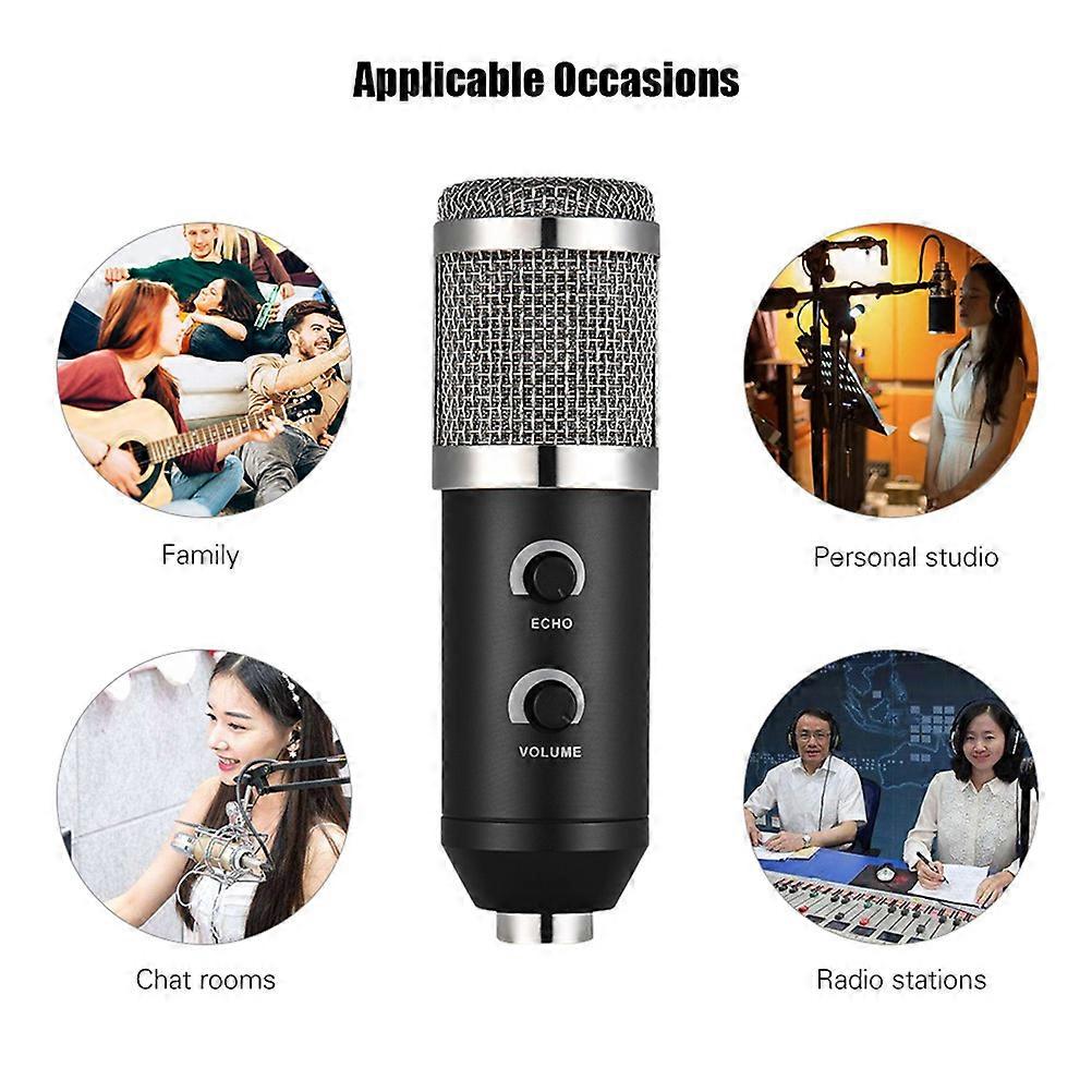 Condenser Microphone For Radio Broadcasting Studio In Black With Cardioid Polar Pickup Pattern And 1Set