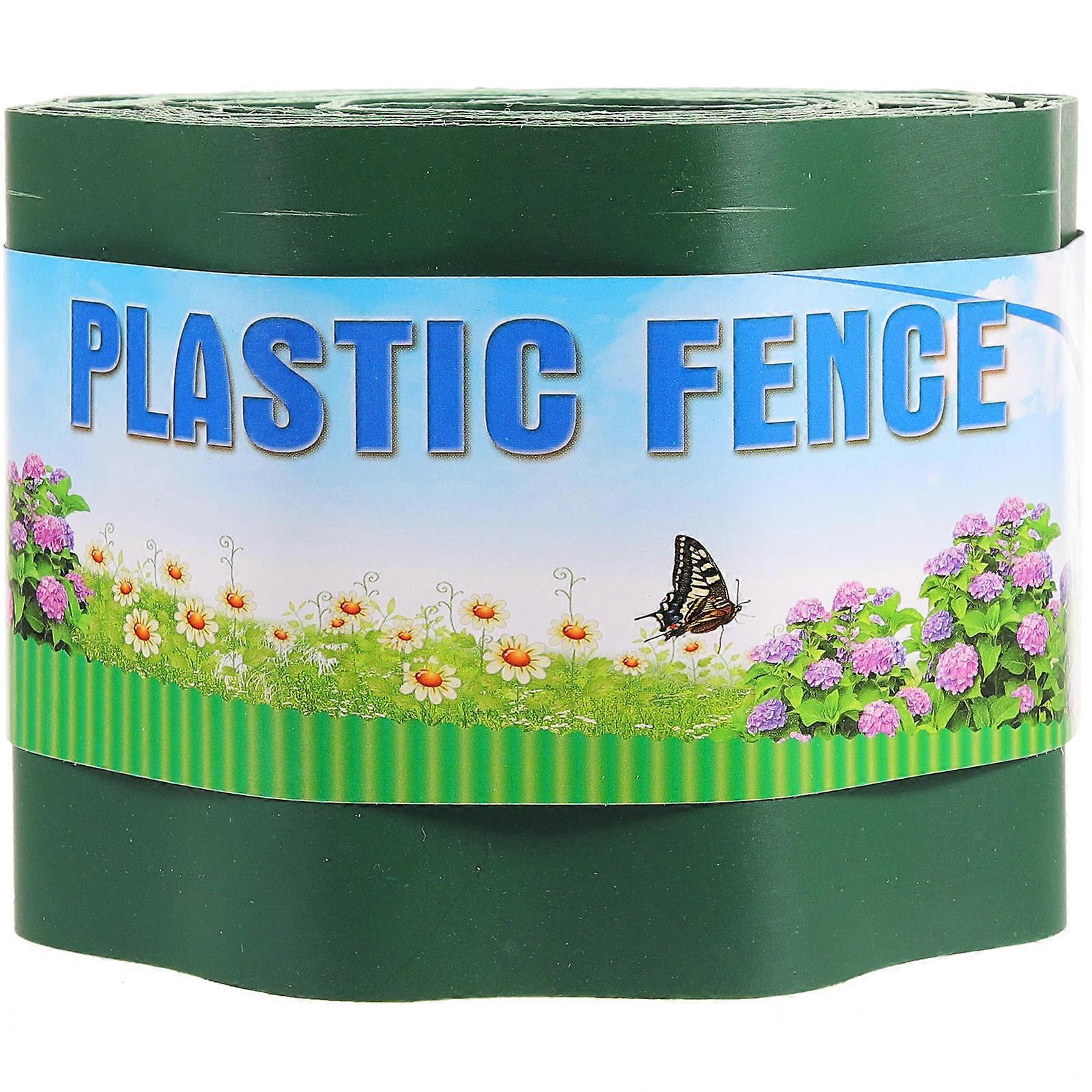Garden Fence Plastic Barrier Square Shape Outdoor Use Green Lawn Edge 1Pcs
