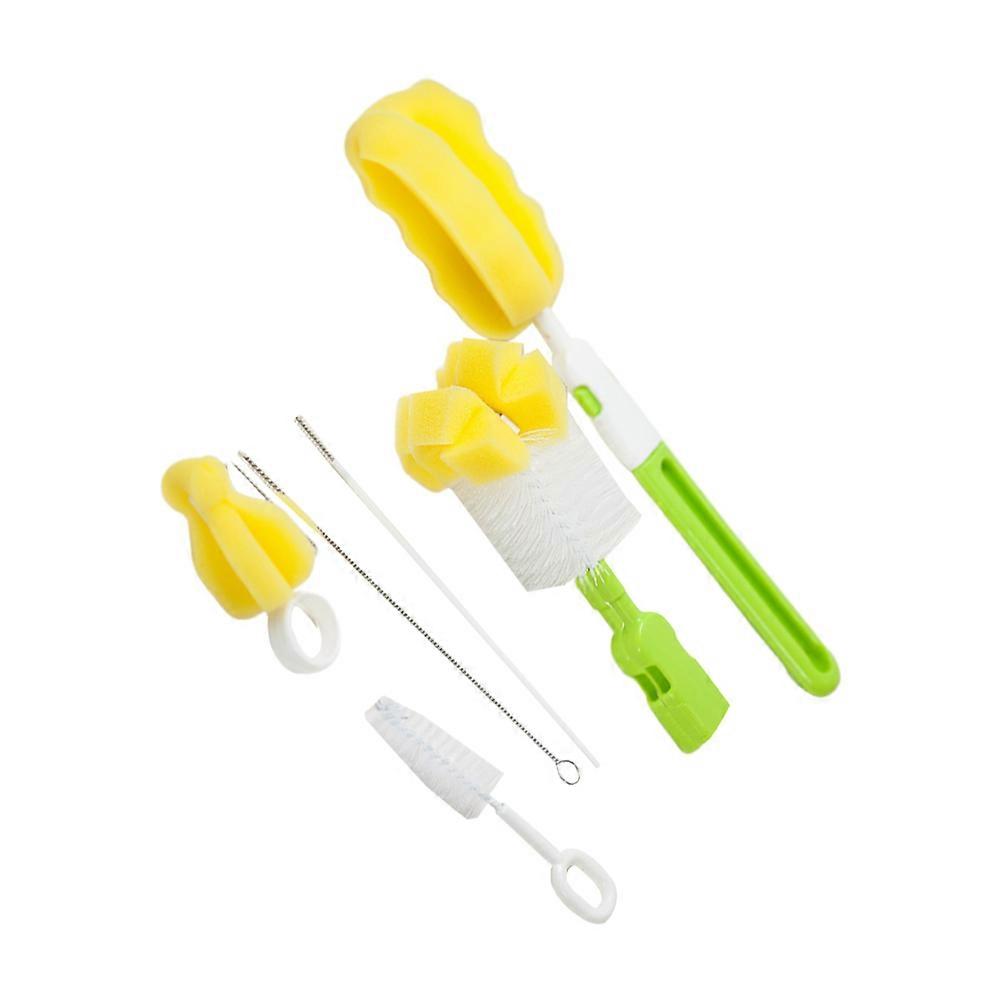 6pcs Green Bottle Cleaning Brush Set with Long Handle – Durable, Lightweight Feeder Brushes for Cleaning at Home