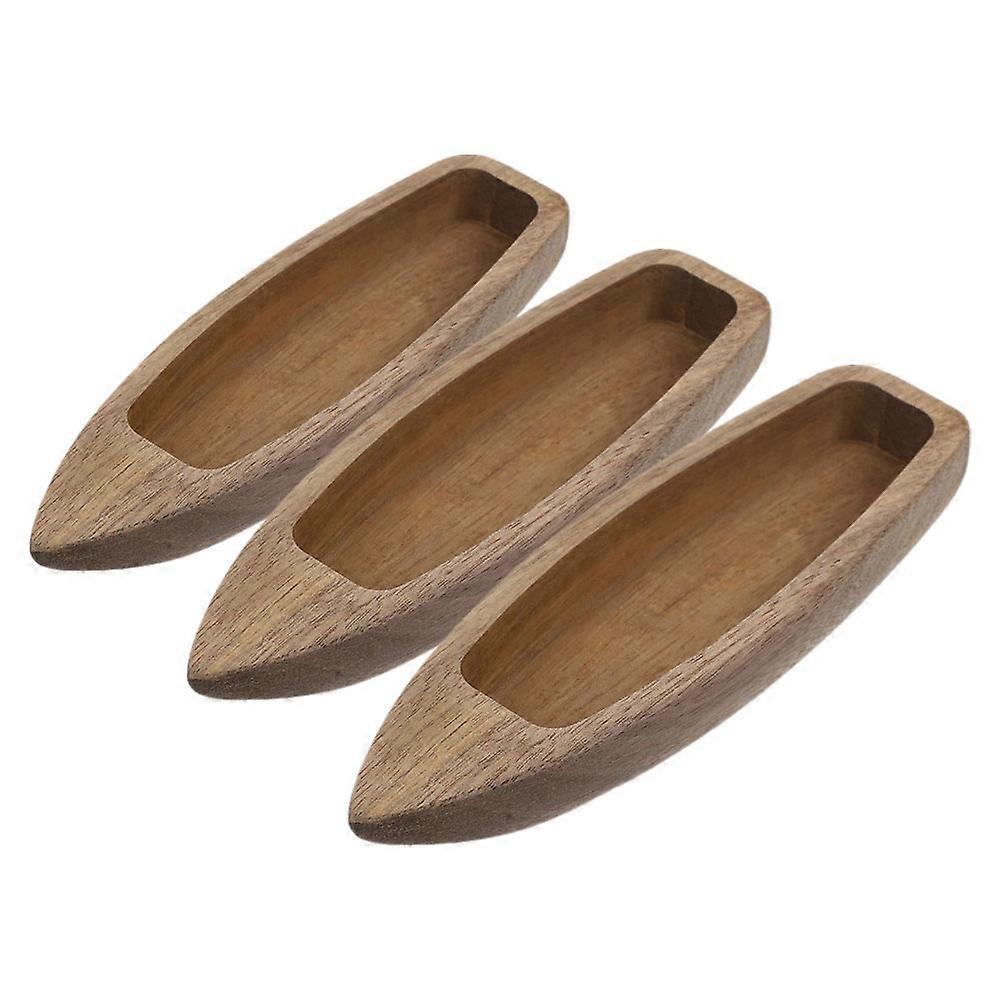 Micro Landscape Canoe Model Crafted From Wood For Collectors And With Rustic Style 3Pcs