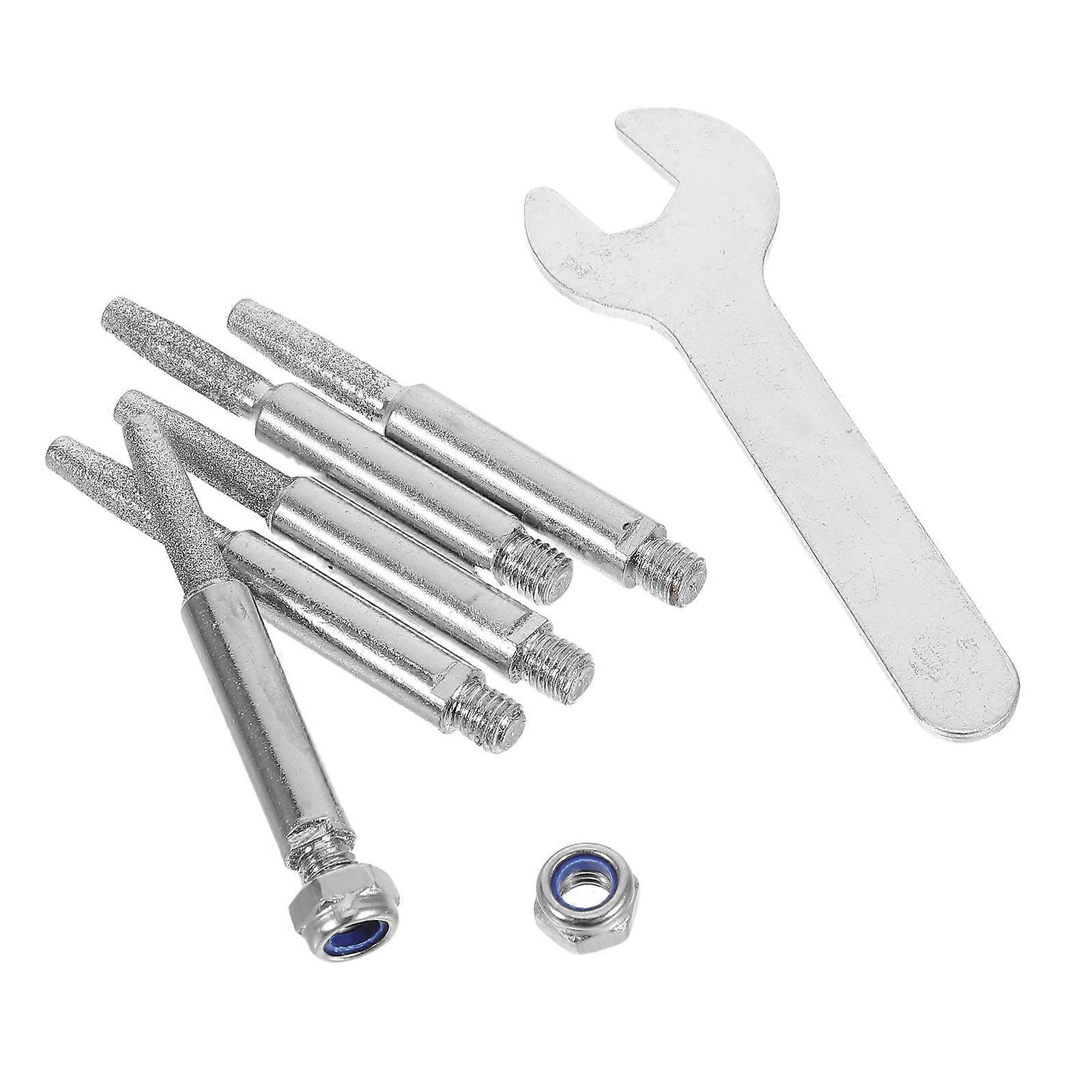 High Hardness Burr File Chainsaw Diamond Grit Corundum Manual Hand Crank Design Silver 4.80X0.80X0.40CM 1Set