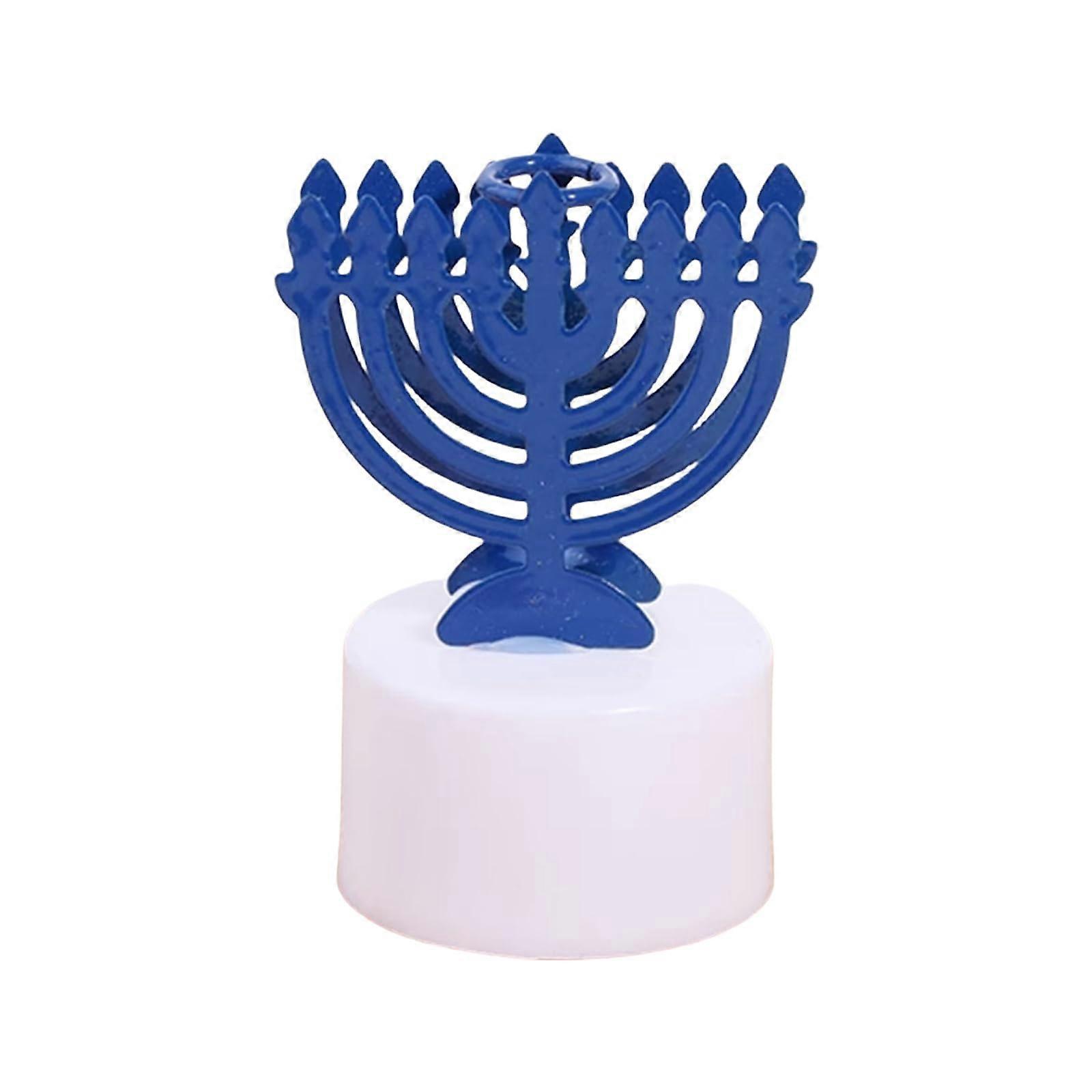 LED candle holders create a comfortable atmosphere and are efficient for Hanukkah celebrations and religious events. Metal LED.