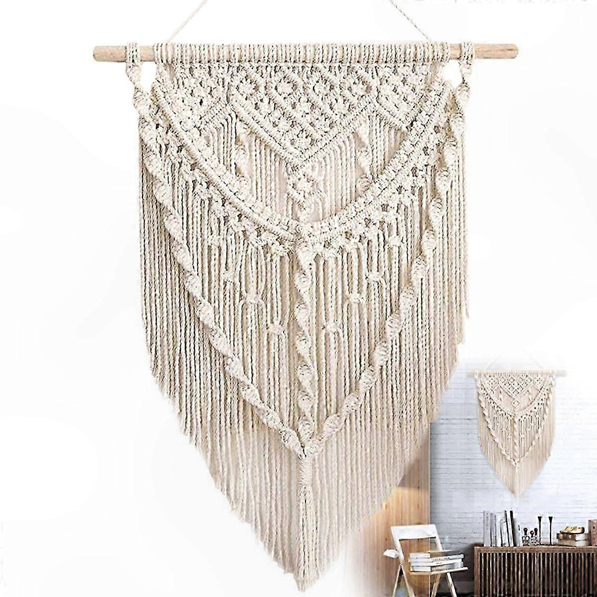 Bohemian Macram Wall Tapestry, Handcrafted Decorative Art, Unique Fiber Hanging for Home Styling