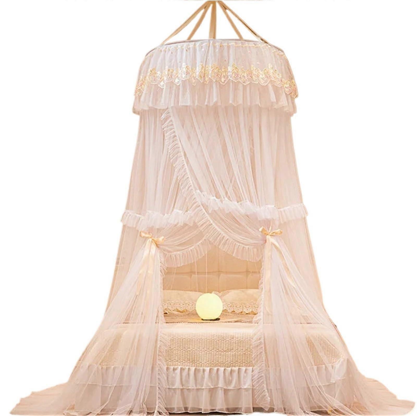 Canopy Summer Bed Canopy Mosquito Net for Double Bed 1.2m-2.0m White Round Tent for Home and Garden Bedroom Decor