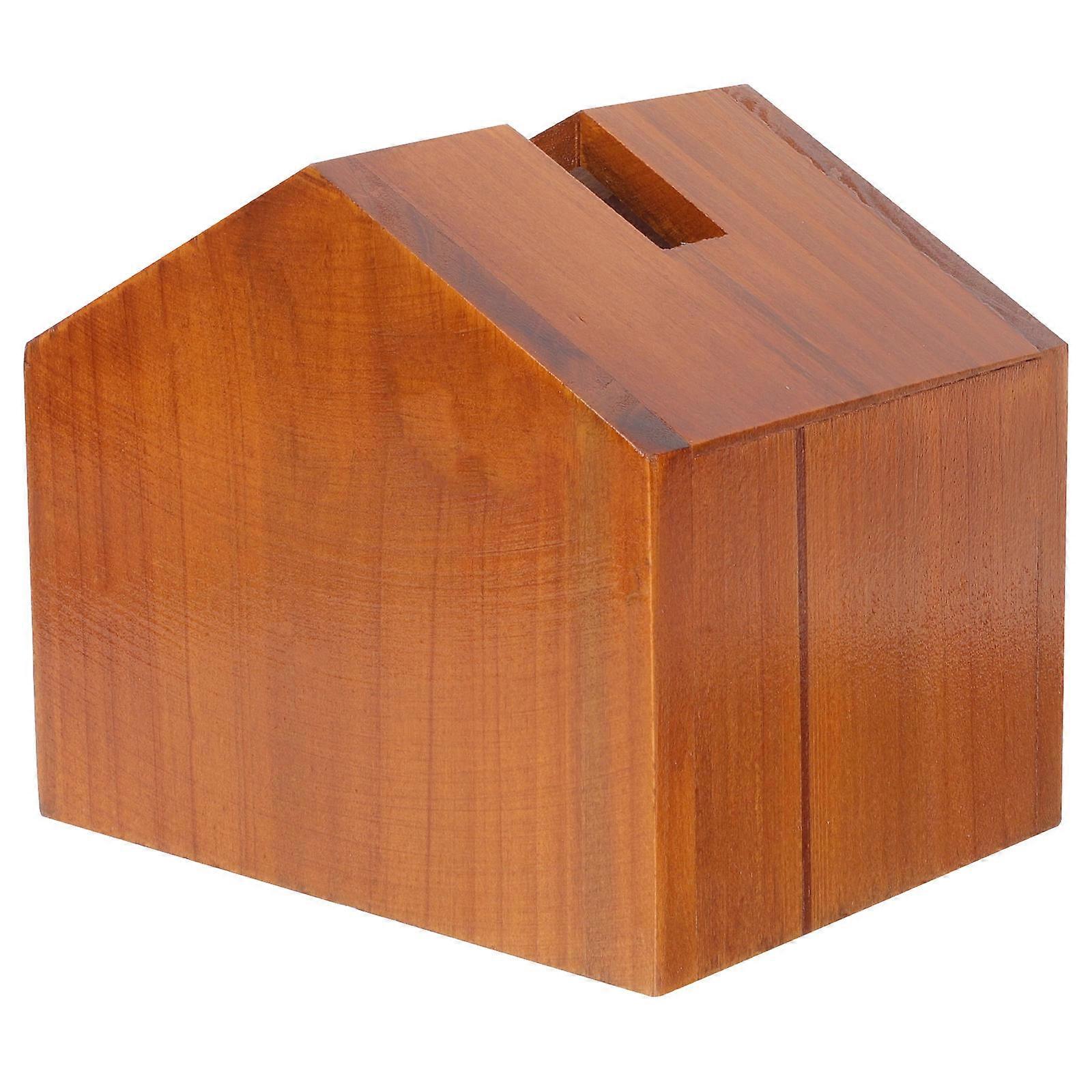 Rustic Wood Tissue Box Cover Square Tissue Holder Home Office Hotel Room 14x13.7cm Easy Access 4Pcs
