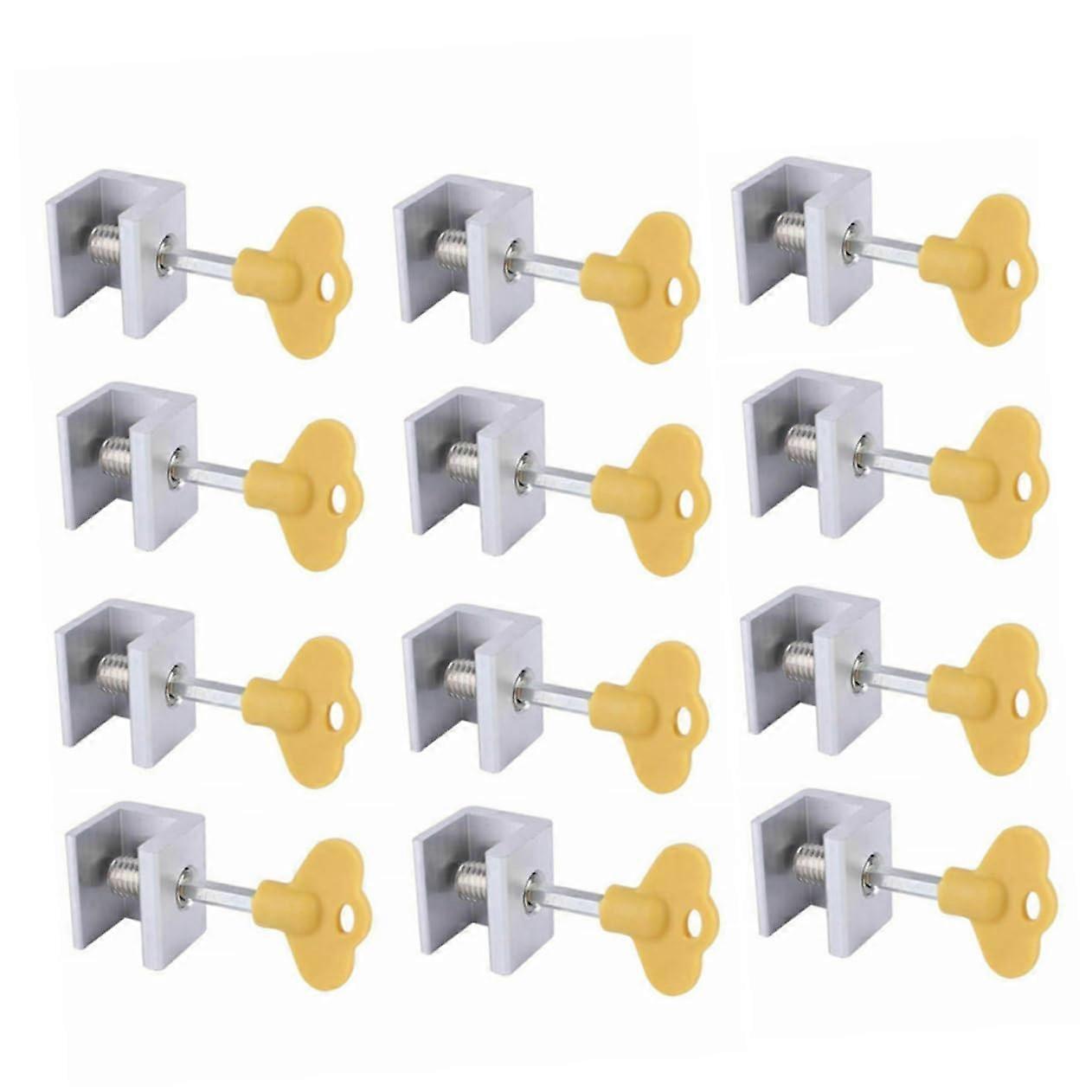 Adjustable Aluminum Alloy Window and Door Security Lock Set, 12 Pieces, Anti-Theft, Noise-Free, Easy No-Drill Installation