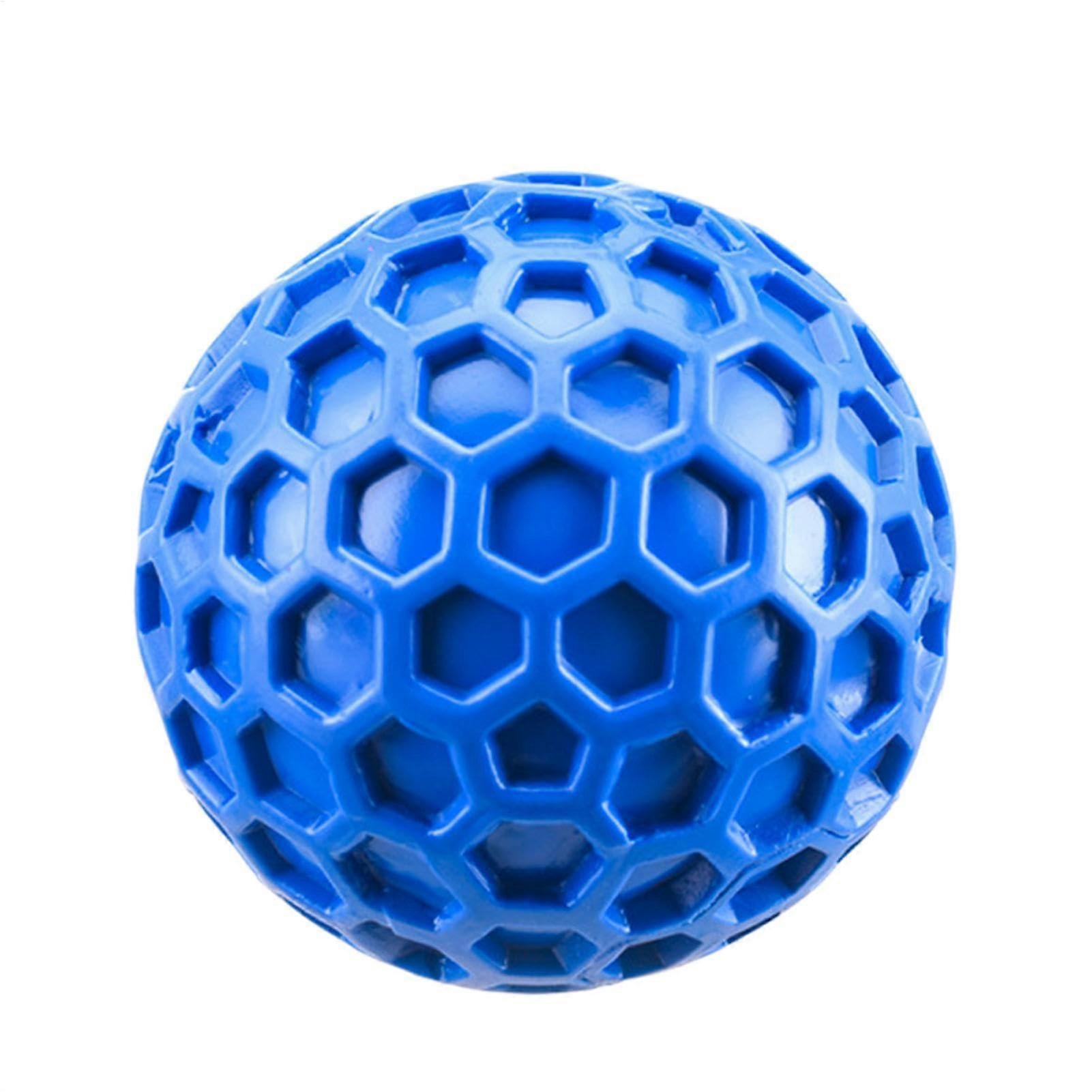 Dog Squeaky Balls, Rubber Spiky PET Balls, Teeth Cleaning Toy, 6.5cm Squeaky Sound, Interactive Playtime, Easy to Clean, Blue 1
