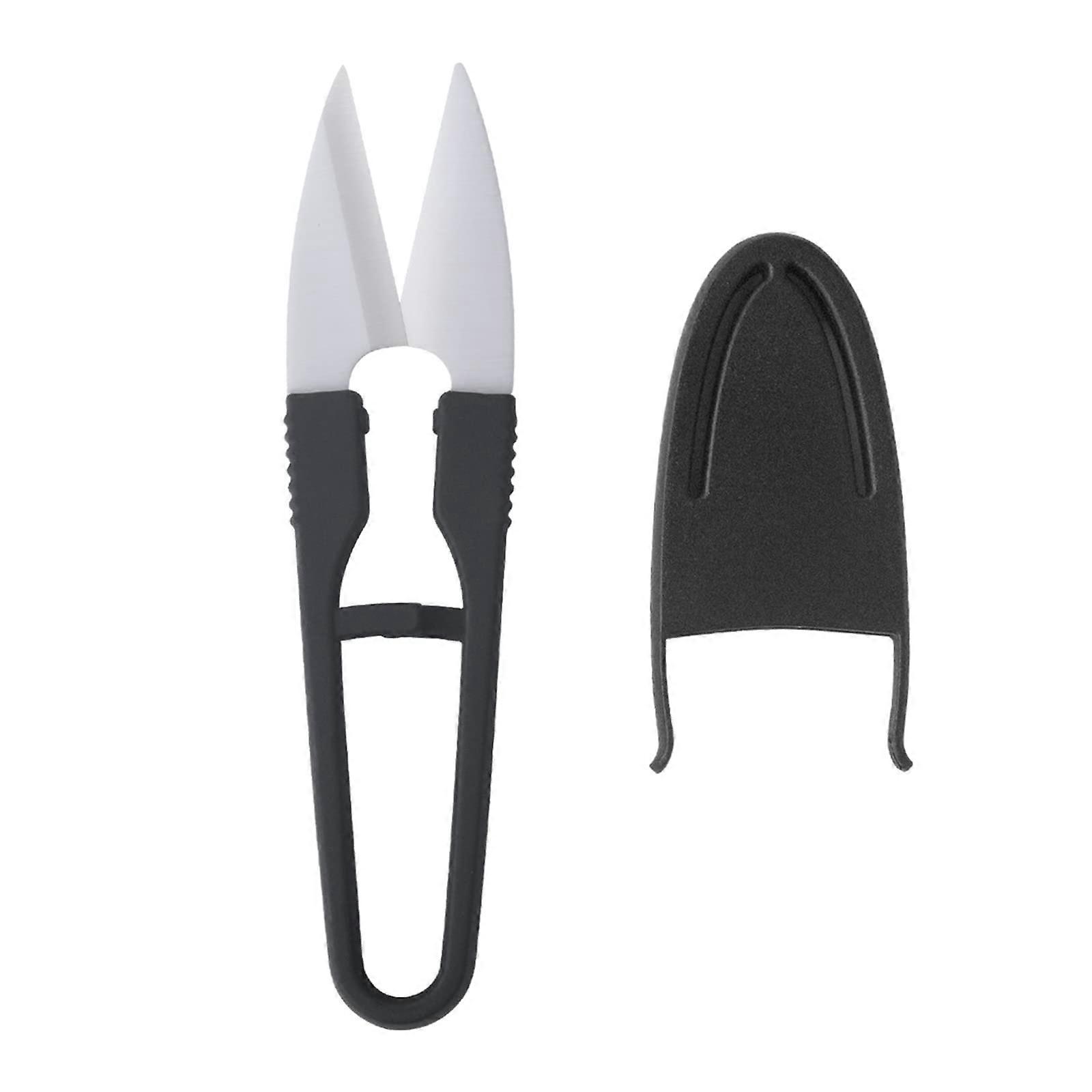 Handheld UShaped Scissors for Embroidery Clippers MultiPurpose Fishing Scissors with Cover