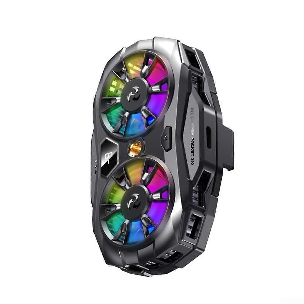 Mobile Phone Cooler With RGB Lights Smart Temperature Control Dual SemiConductor Cooling Chip For Fast Cooling 6.58.5cm Width