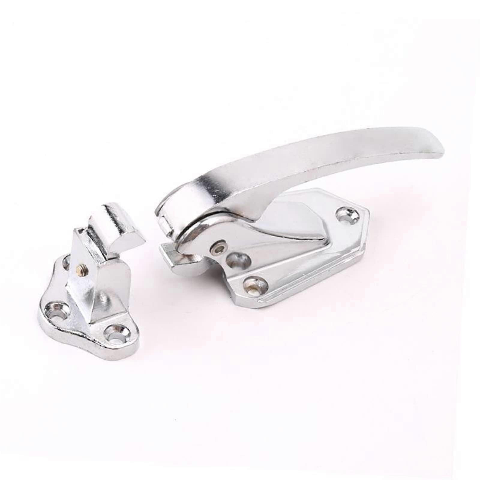 Zinc Alloy Door Handle Lock Spring Loaded Pull Handle Latch for Oven Refrigerator Freezer Silver