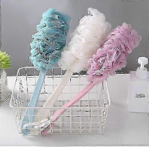 3 Pack Exfoliating Loofah Back Scrubber with Long Handle for a Refreshing Shower Experience
