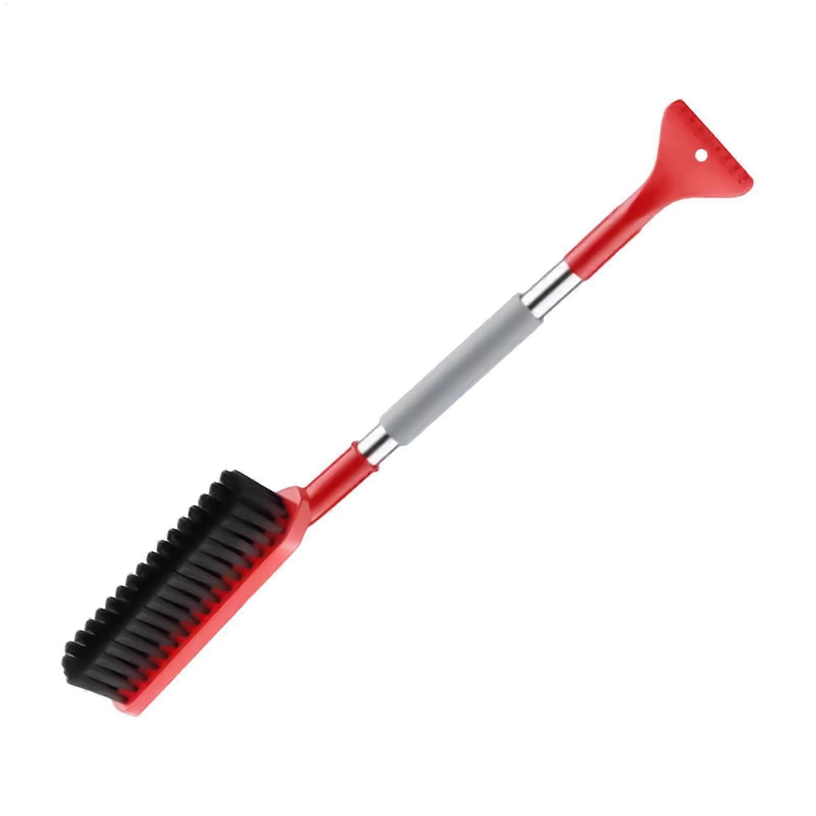 Snow Brush for Car, Long-Handle Snow Shovel Brush, Ice Scraper for Windshield, Car Windshield Brush, Red