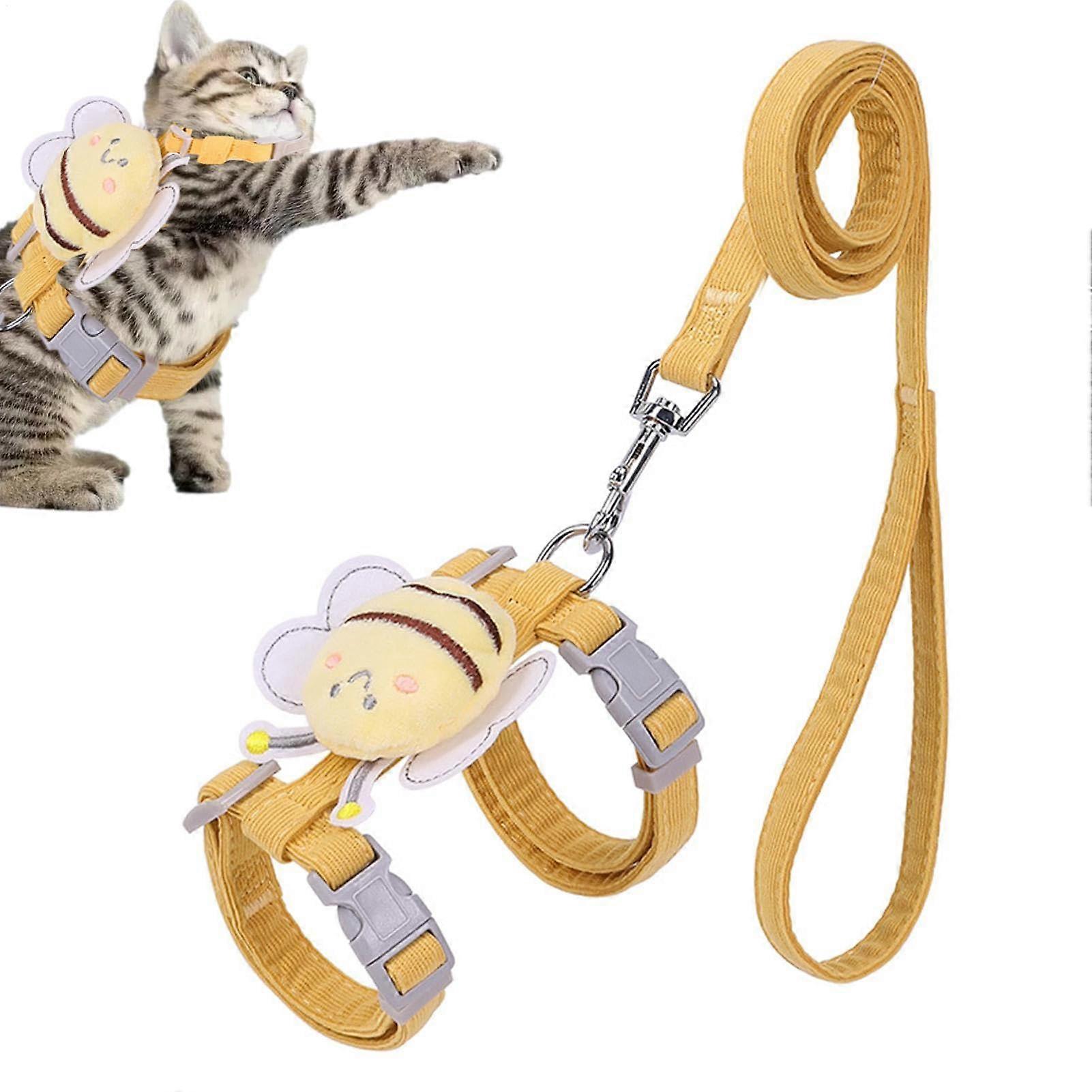 Cat Calat And Soft Bee Kit For Dogs Cats, Adjustable Safety Suit Walking Card For Cats For Dogs With Strap Control Rope, Support P