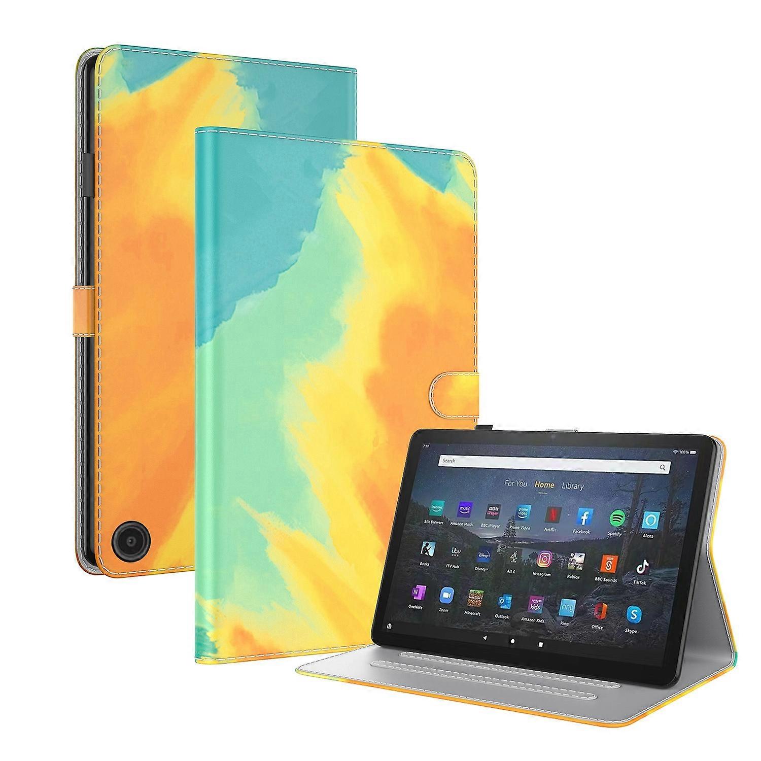 Aquarellmuster Flip Leder Tablet-Hülle