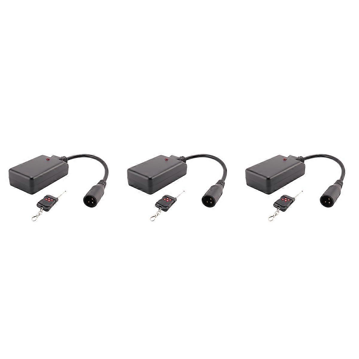 3X 3 Pins XLR Wireless Remote Control Receiver for Smoke Fog Machine DJ Stage Controller Receptor Fo