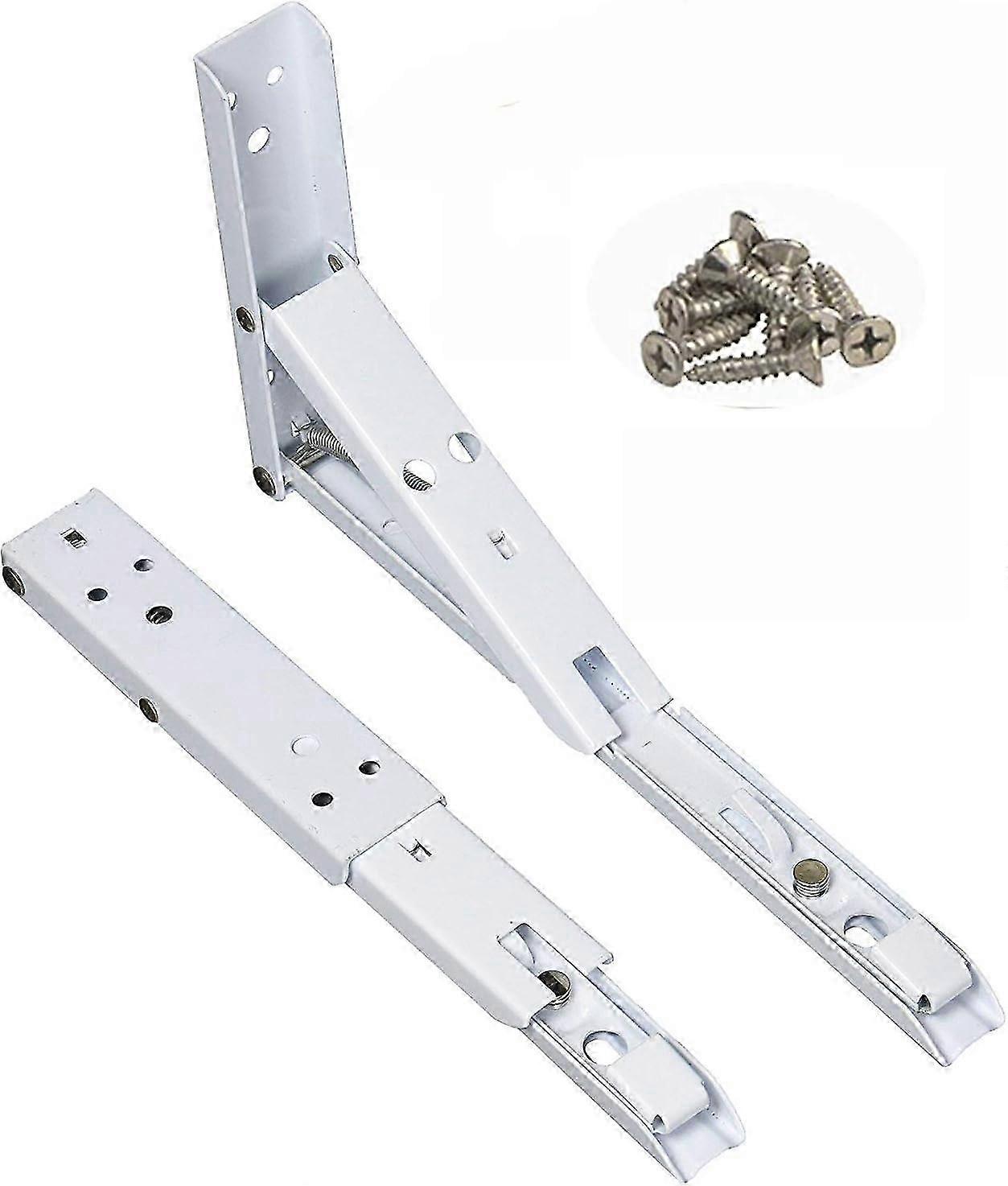 2-Pack 90° Spring-Loaded Folding Shelf Brackets for Sinks, Microwaves, Beds, Consoles & Cleats