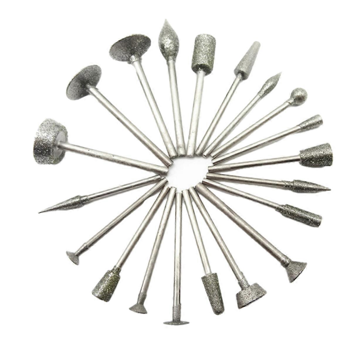 20Pcs 3mm Shank Diamond Grinding Burr Point Engraving Carving Tool