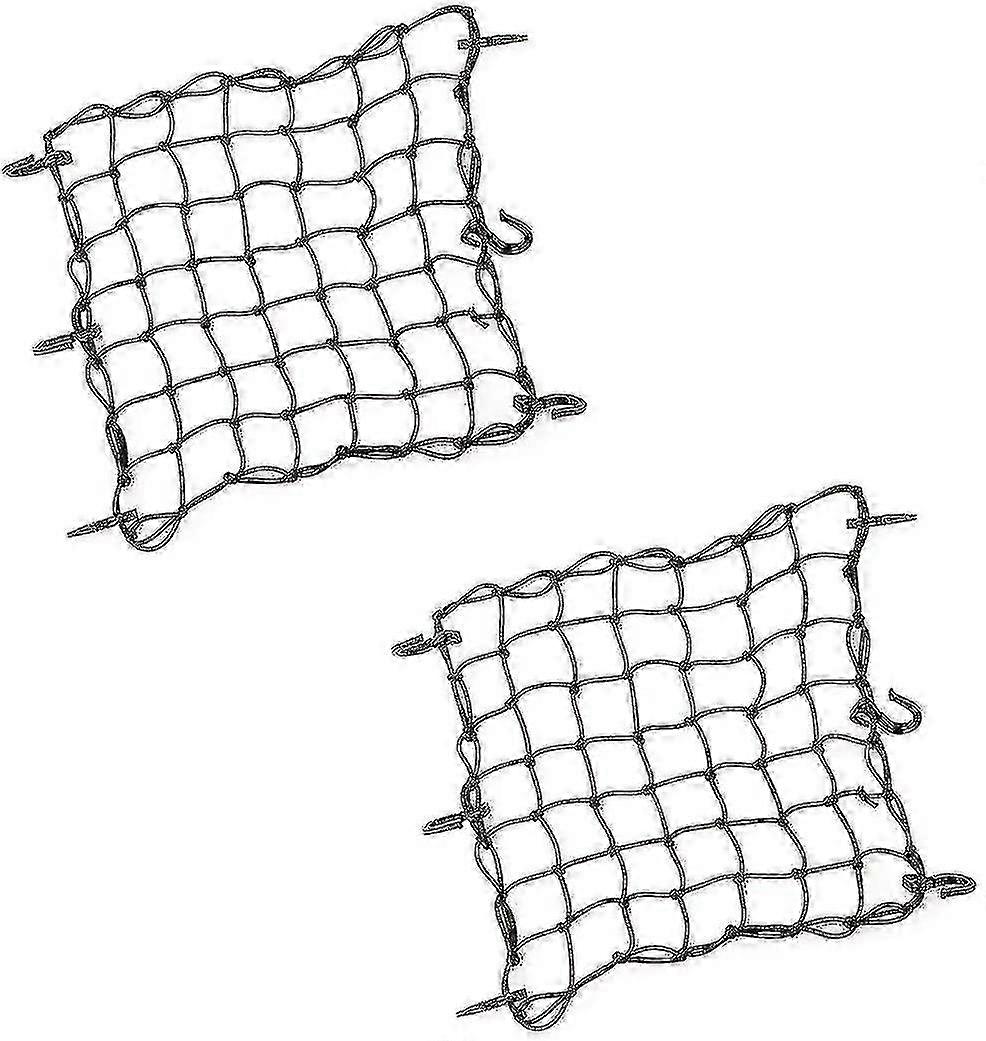 Black Latex Bungee Cargo Net With 2"x2" Small Nets (2 Pieces Black)