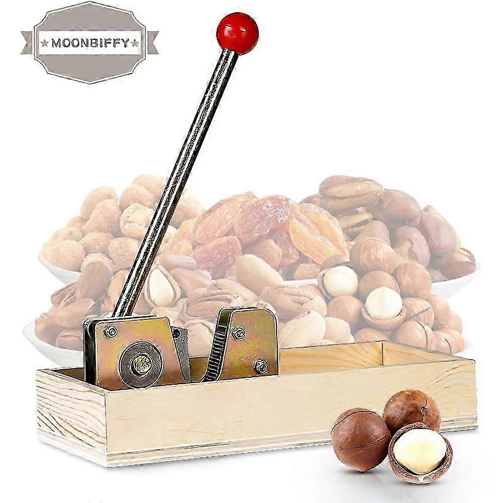Nut cracker for walnuts and macadamia - non-slip metal peeling machine with handle