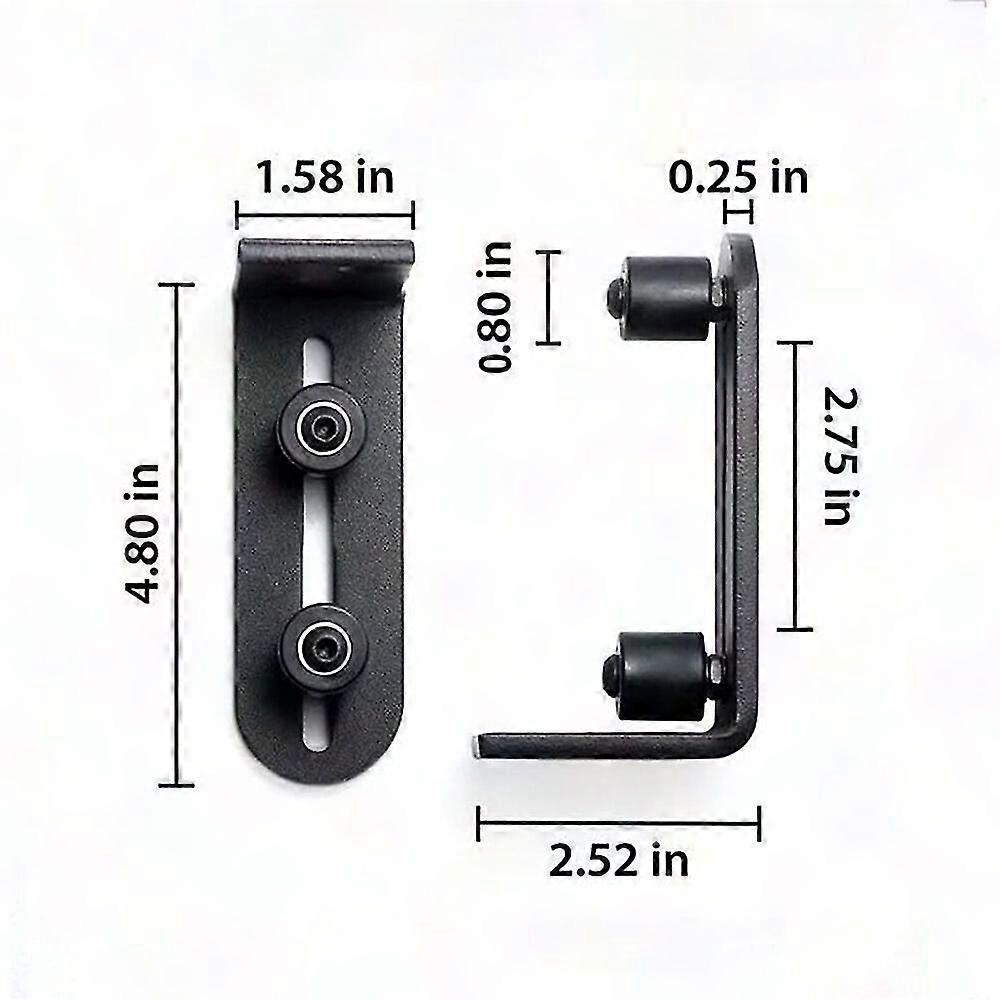 Adjustable Sliding Door Floor Guide Retainer Hardware Kit - Black