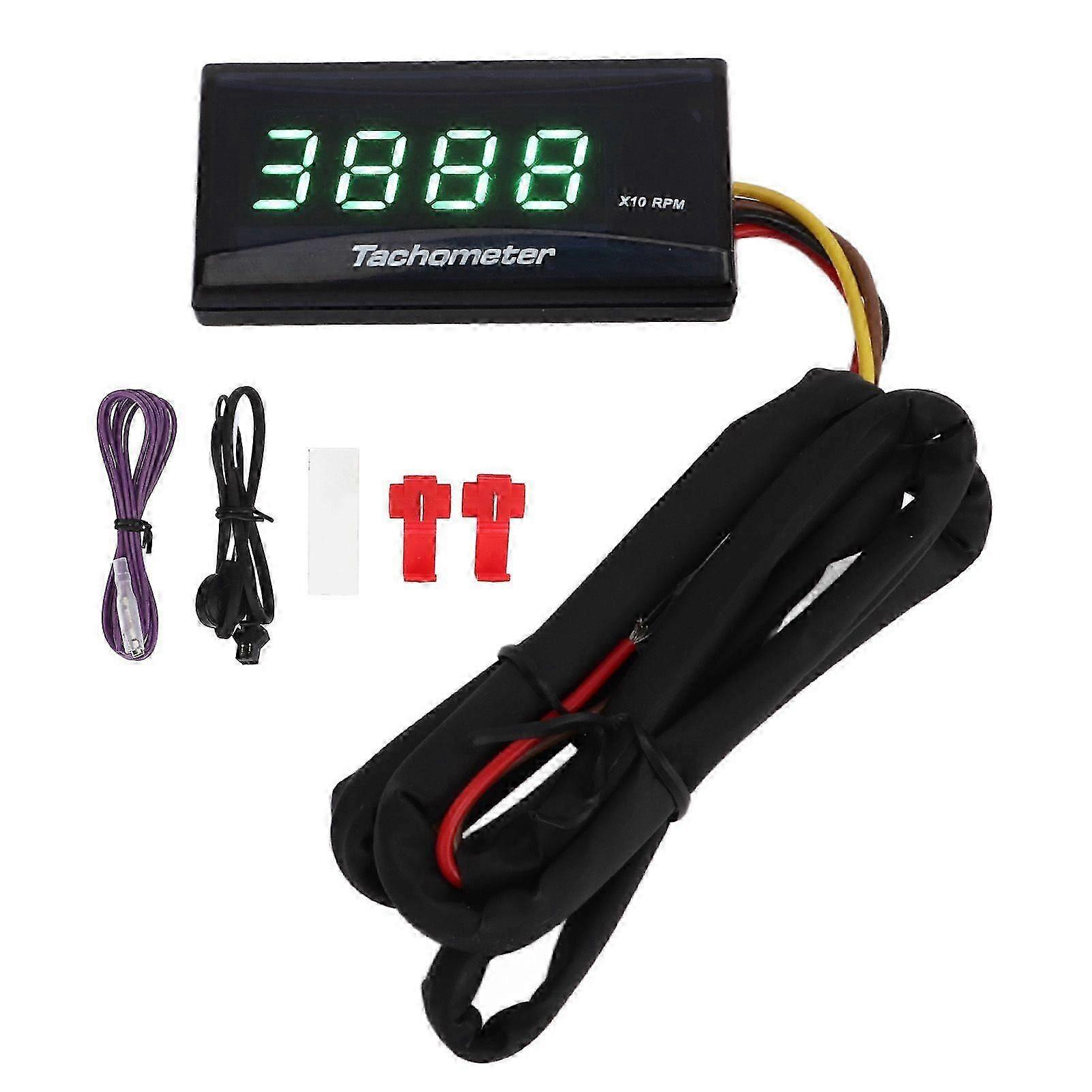 Ultra Thin LCD Motorcycle Tachometer DC 12V Waterproof Backlight
