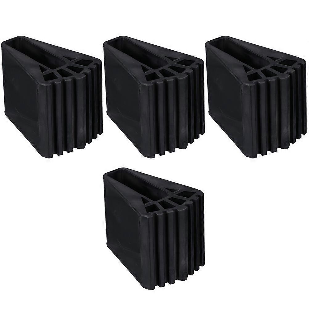 Telescoping Ladder Feet Pads with Grips for Home Use Black Rubber 4pcs