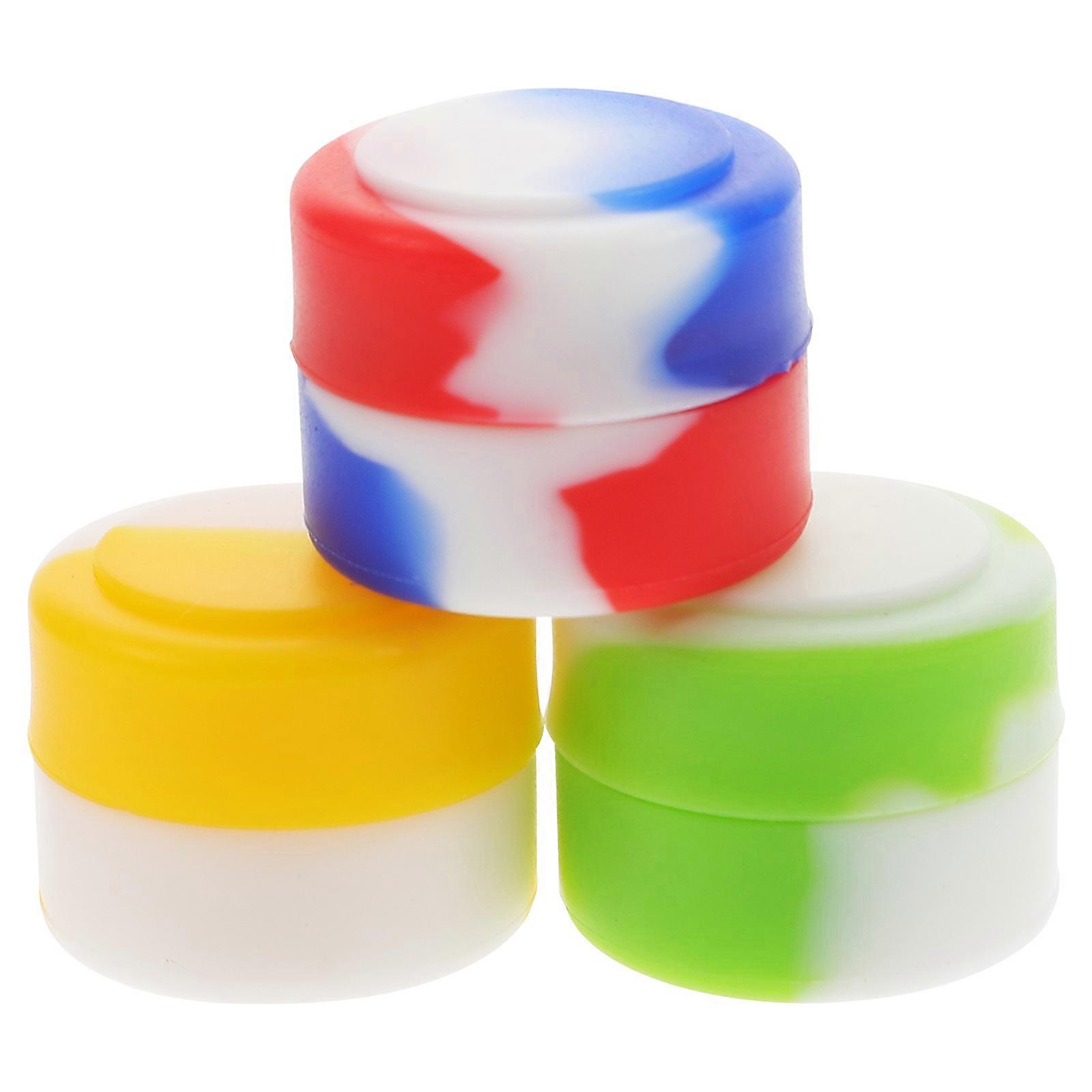 Round Solid Silicone Oil Box for Storage 30Pcs 2ml Assorted Colors Pack