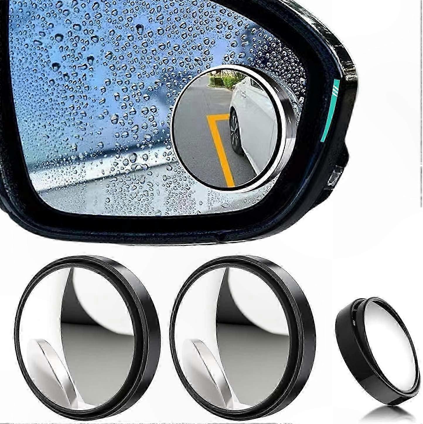 Wide-Angle HD Blind Spot Mirror with 360° Rotation and 3M Adhesive Mounting Solution