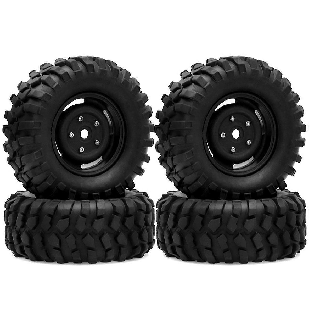 4pcs 95mm 1.9 Beadlock Wheel Rim Tire Set for 1/10 RC Crawler Car TRX4 D90 Axial SCX10 II III Redcat MST