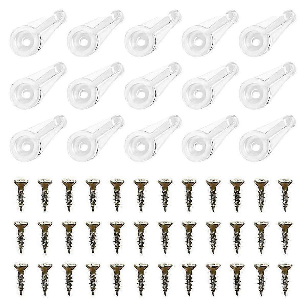 50 زوجا من مقاطع التجنيب الزجاجية كيت مقاطع زجاجية للخزانة 4 مم مقاطع أبواب بلاستيكية مع مسامير للتثبيت