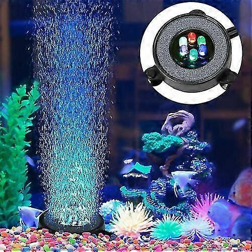 LED Aquarium Light with ColorChanging Air Stone Disk Bubble Pump