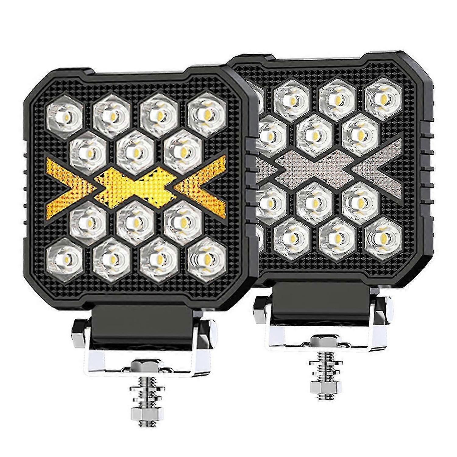 4 Inch Led Work Lights for Truck, 30W White Amber Work Light