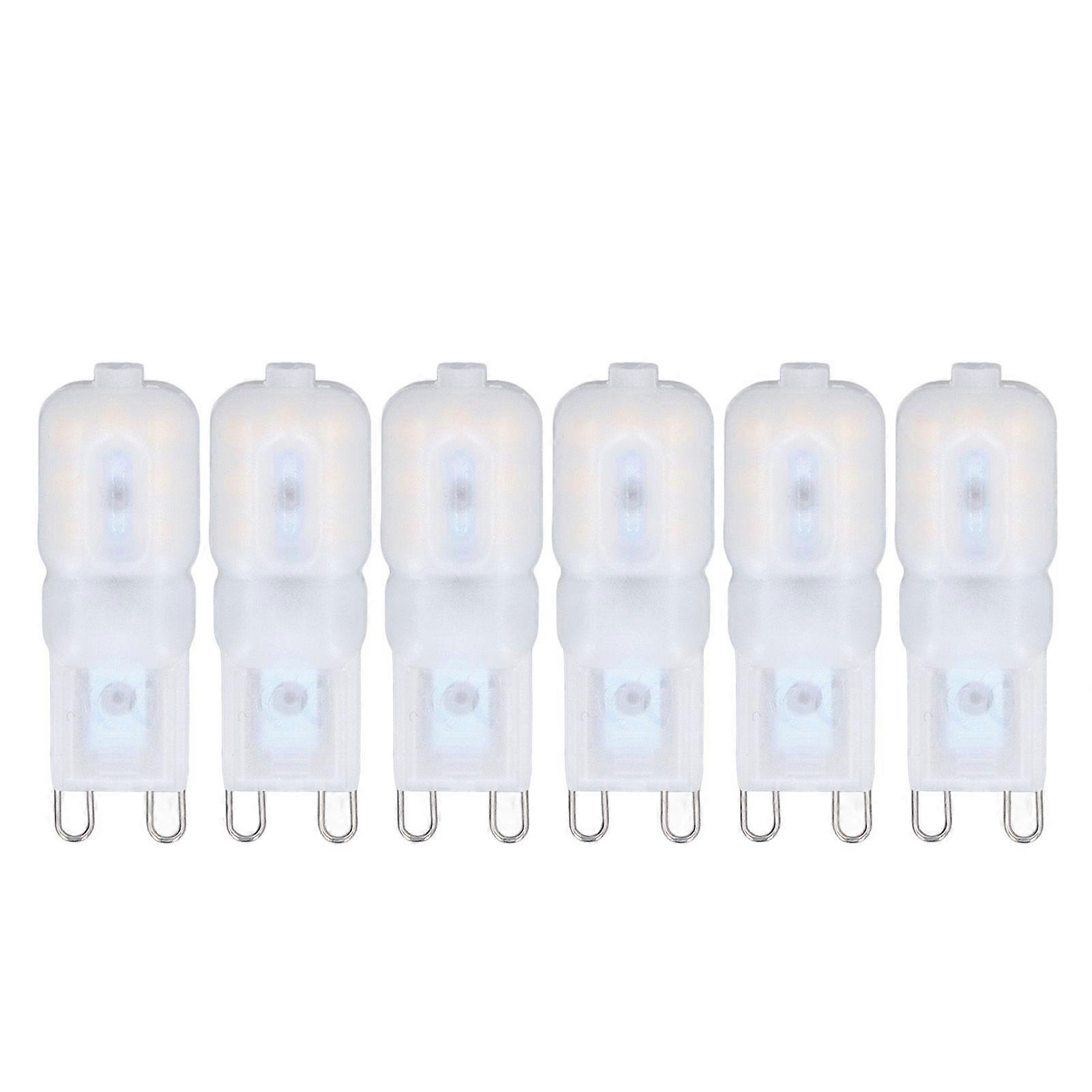 6Pcs G9 LED Light Bulbs Dimmable 3W Energy Saving 360 Degree Light Light Bulb for Ceiling Lamps and Pendant Lamps Natural White 220-240V
