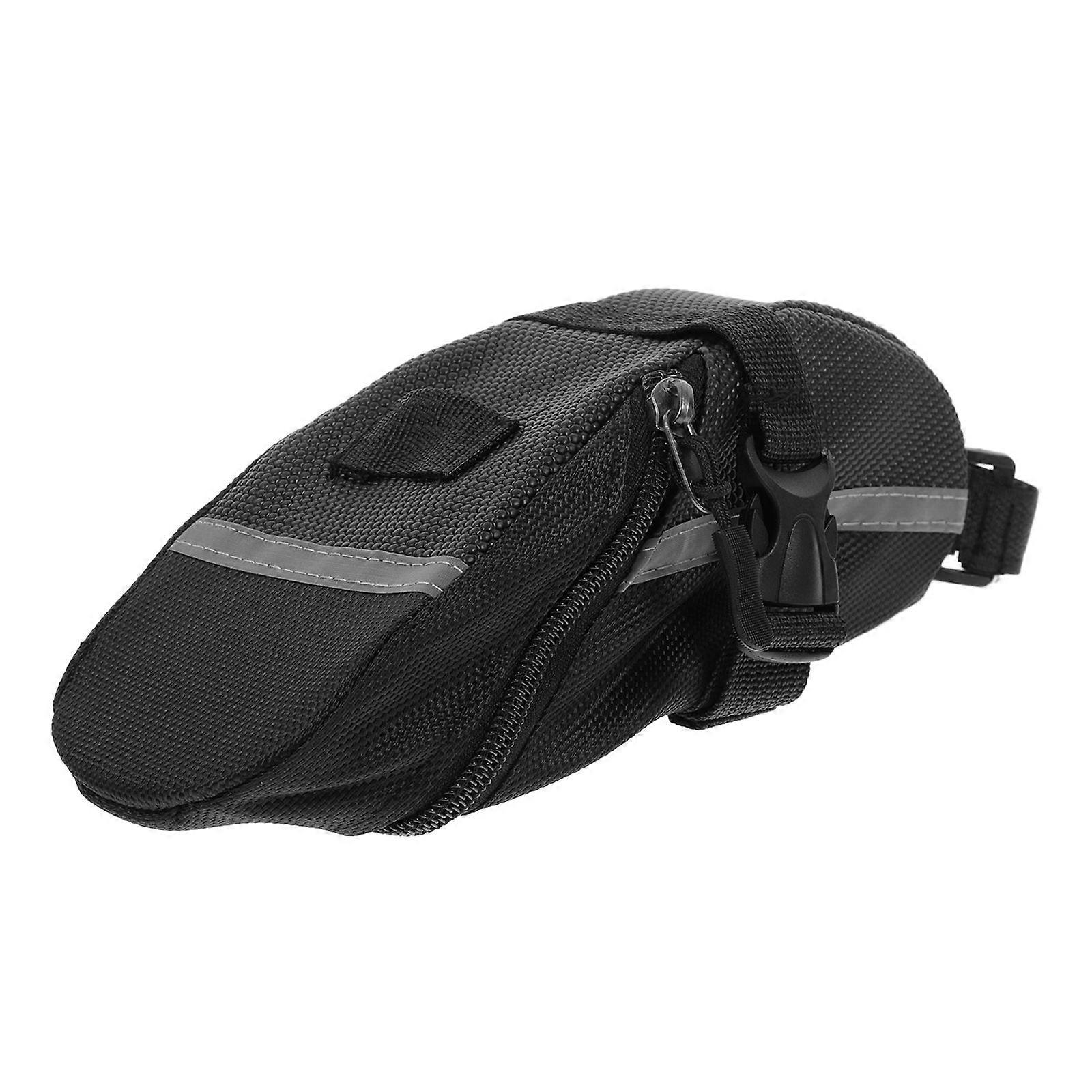 Black Cycling Saddle Bag for Storage with Quick Release Design