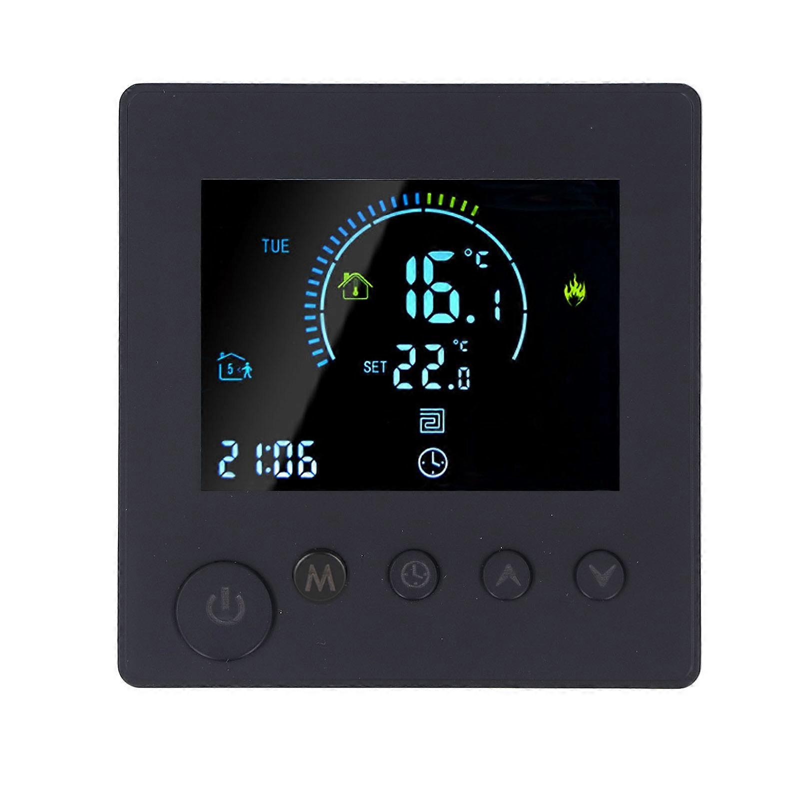 Smart Thermostat Wifi Color LCD 5-60°C 41x86x86mm Black