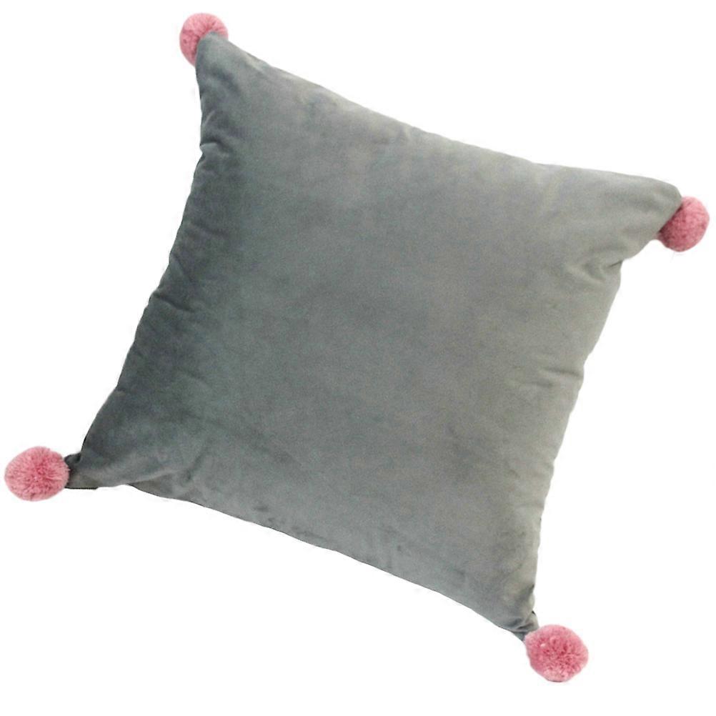 Solid Color Plush Pillowcase for Sofa Use Household Grey Cover