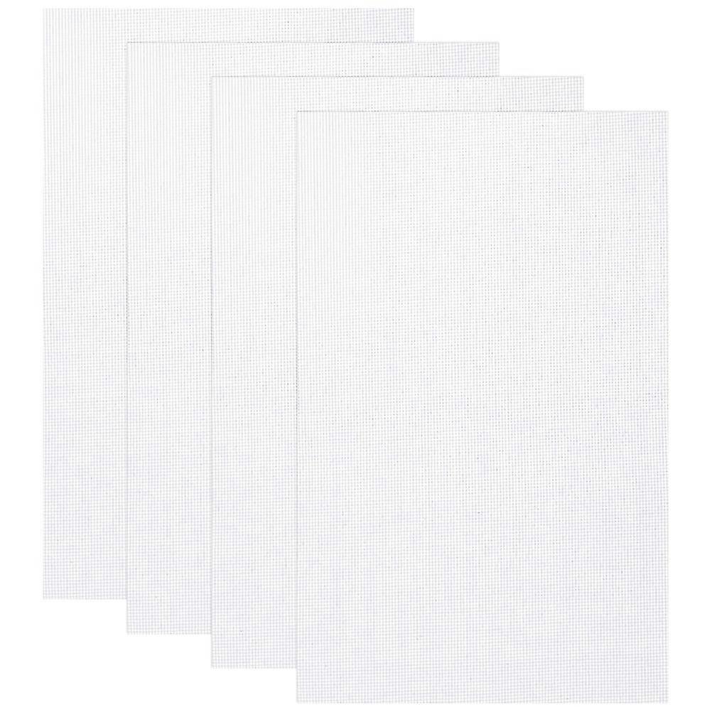 Embroidered Cross Stitch Fabric for Stitching 4 Sheets of White Gridding Cloth